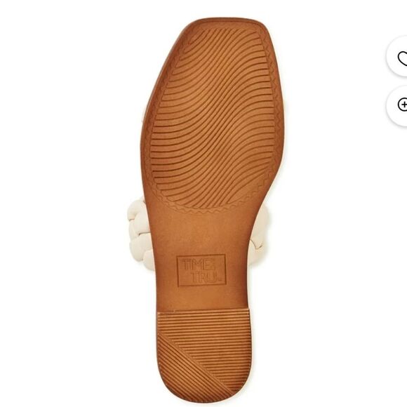 Time and Tru Women's 7 & 9 White Braided Two Band Sandals - Picture 5 of 5